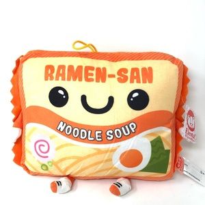 Ramen-San Noodle Soup Ramen Noodles Plush Pillow 9” by Fiesta Orange New